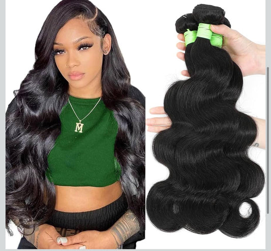 Body wave hair bundles and closure 18” 20” “22”